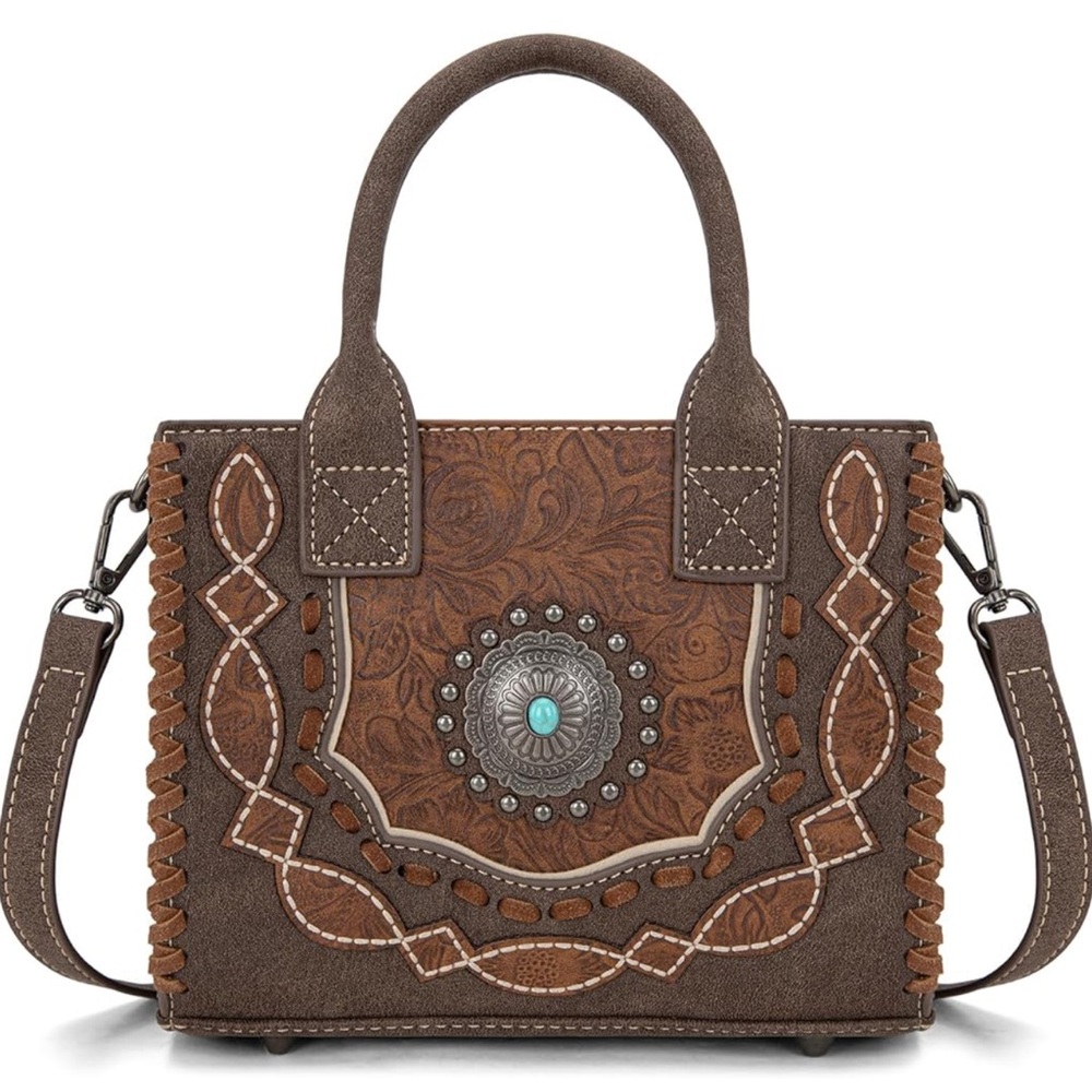 NWT!! Montana West western floral embossed tote bag.